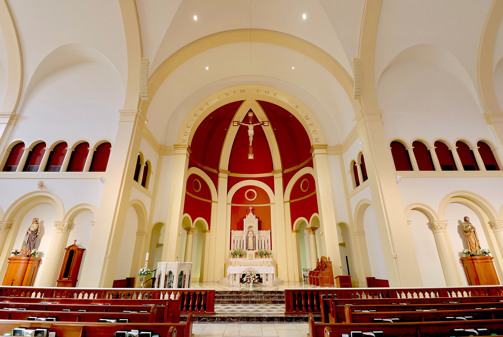 Two very different churches. One very capable line array.